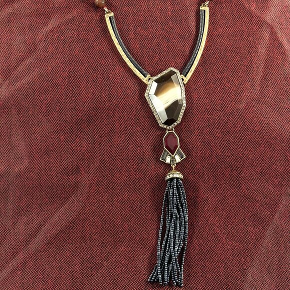 Unusual Chloe + Isabel necklace, faceted Agate, pendant, tiger eye beads, glass - Picture 1 of 7